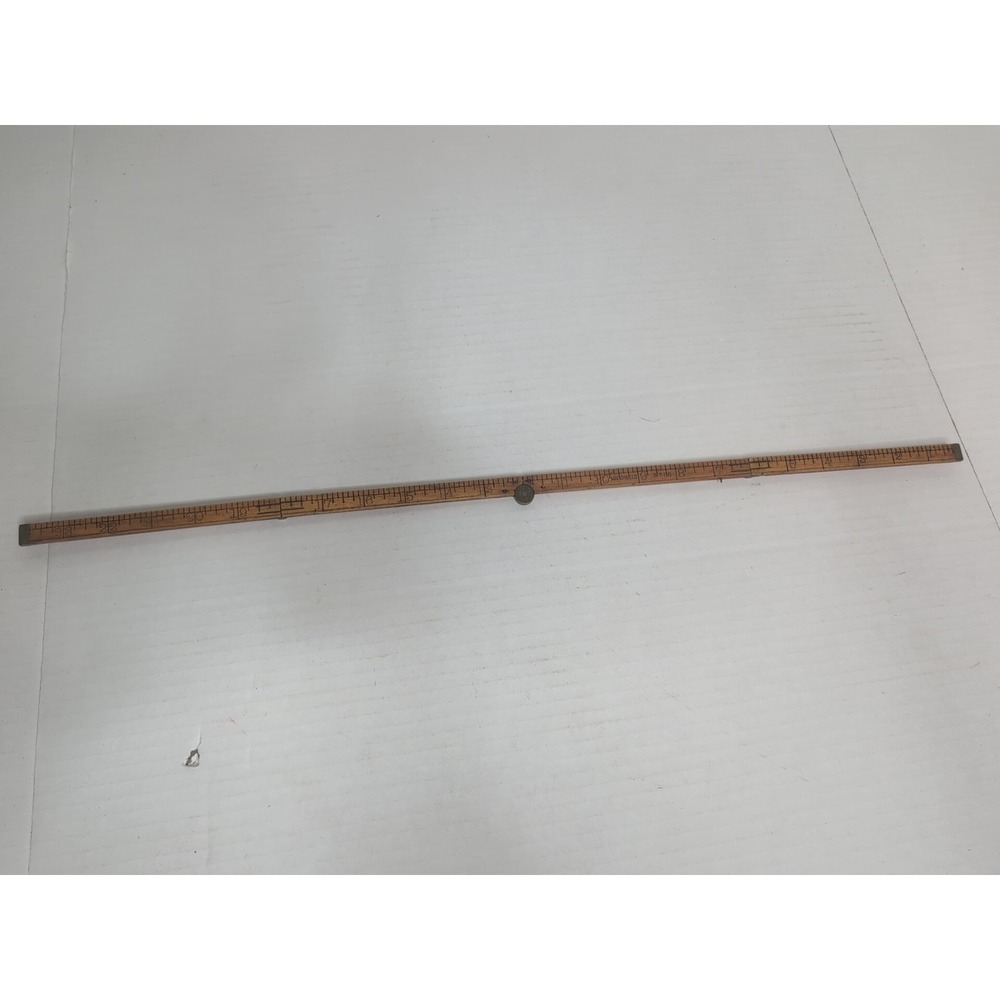 Vintage MARSWELLS No. 68 Boxwood & Brass Folding Rule - 24" size - Picture 5 of 5